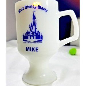 Vintage Walt Disney World Cinderella Castle Milk Glass Mug Cup Mike 12oz